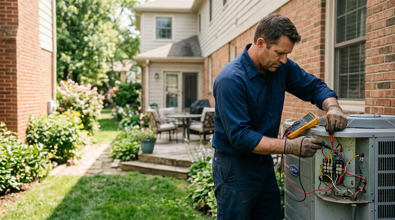 HVAC technician working near Schnellville, IN